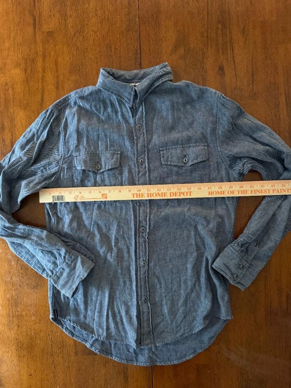 Mens Tony Hawk Long Sleeve Button Up Flannel Shirt, Size S